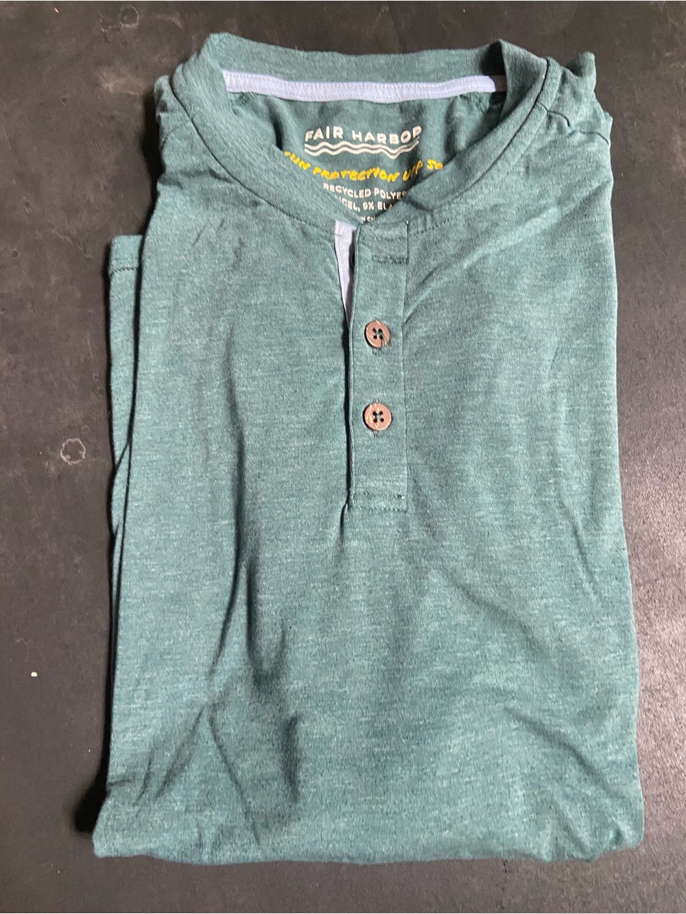 Fair Harbor Men's Teal Green Henley Polo
